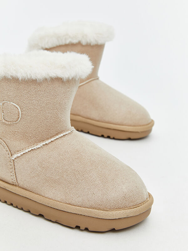 Süet Görünümlü Kız Bebek Bot - Görsel 4