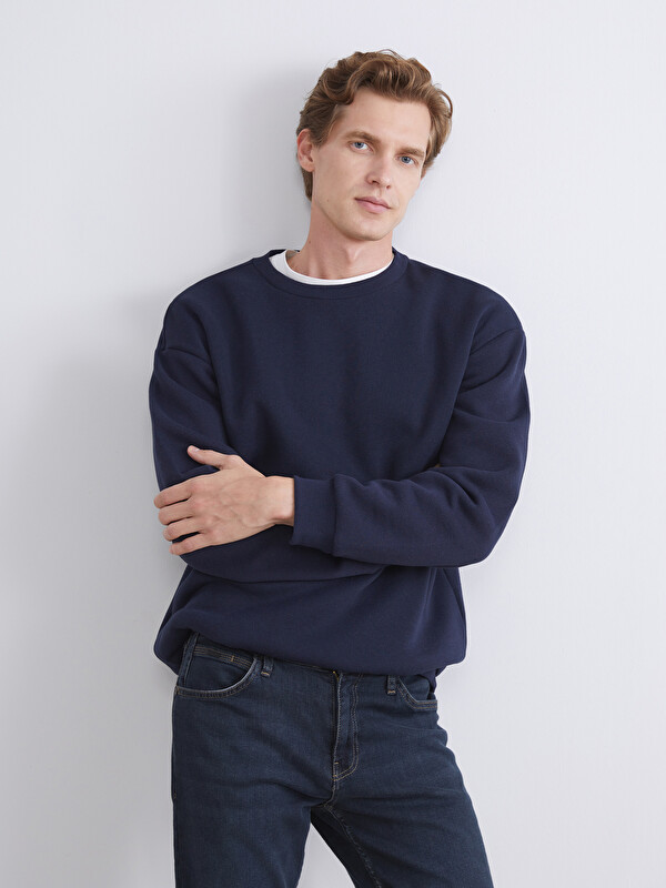 LC WAIKIKI Bisiklet Yaka Erkek Sweatshirt