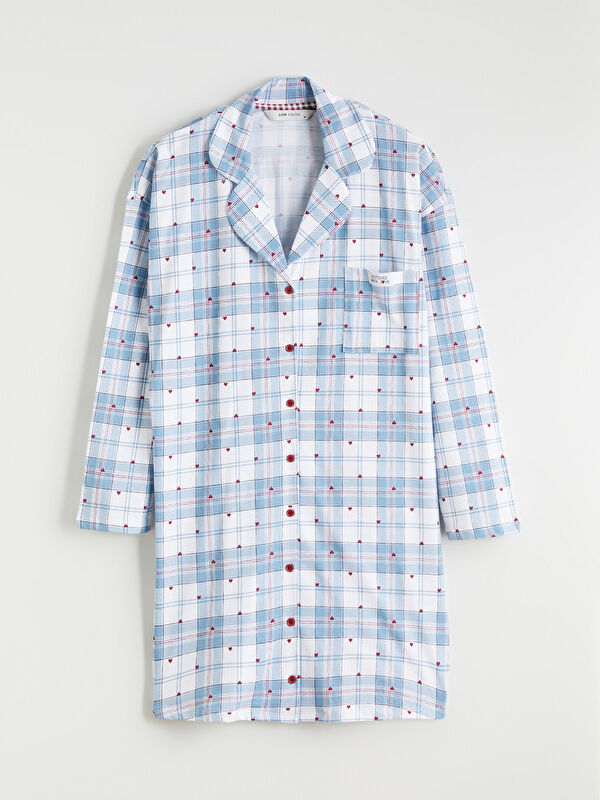 LCW Young Collared Neck Patterned Women's Nightdress