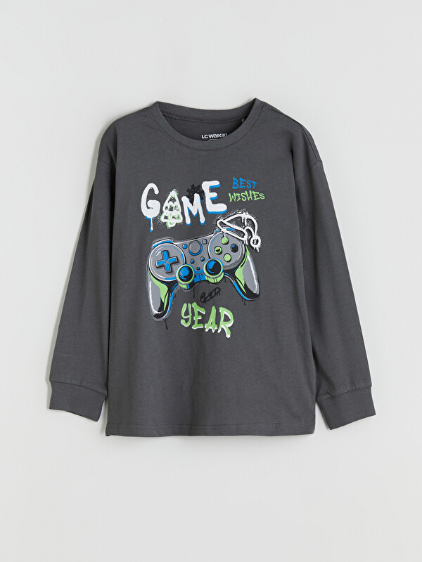 LCW Kids Bisiklet Yaka Erkek Çocuk Pijama Üst