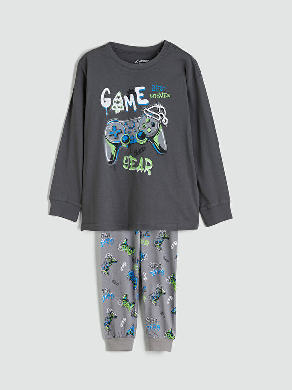 LCW Kids Bisiklet Yaka Erkek Çocuk Pijama Takımı