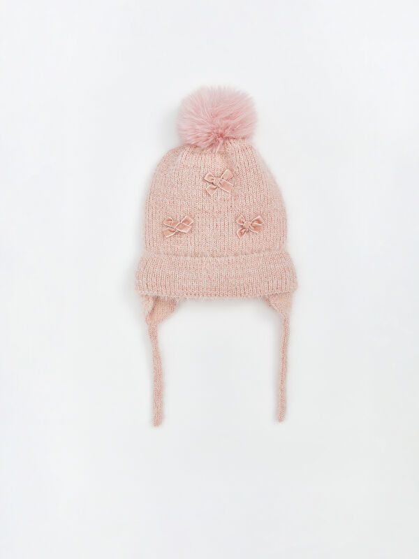 LCW baby Pom Pom Detail Baby Girl Beanie