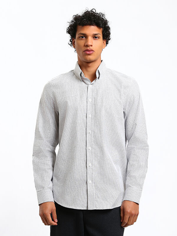 SOUTHBLUE Regular Fit Long Sleeve Striped Men's Shirt