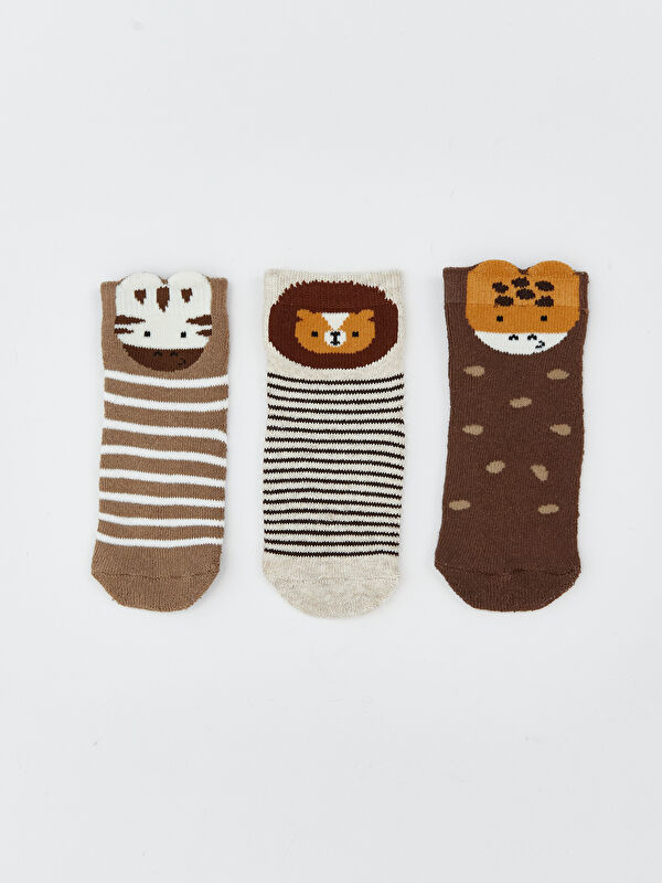 LCW baby Patterned Baby Boys' Ankle Socks 3-Pack