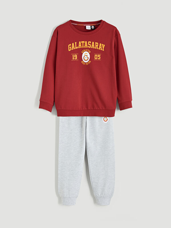 LCW Kids Bisiklet Yaka Galatasaray Baskılı Erkek Çocuk Pijama Takımı