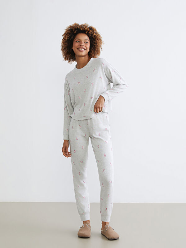 LCW Young Crew Neck Patterned Women's Pyjama Set