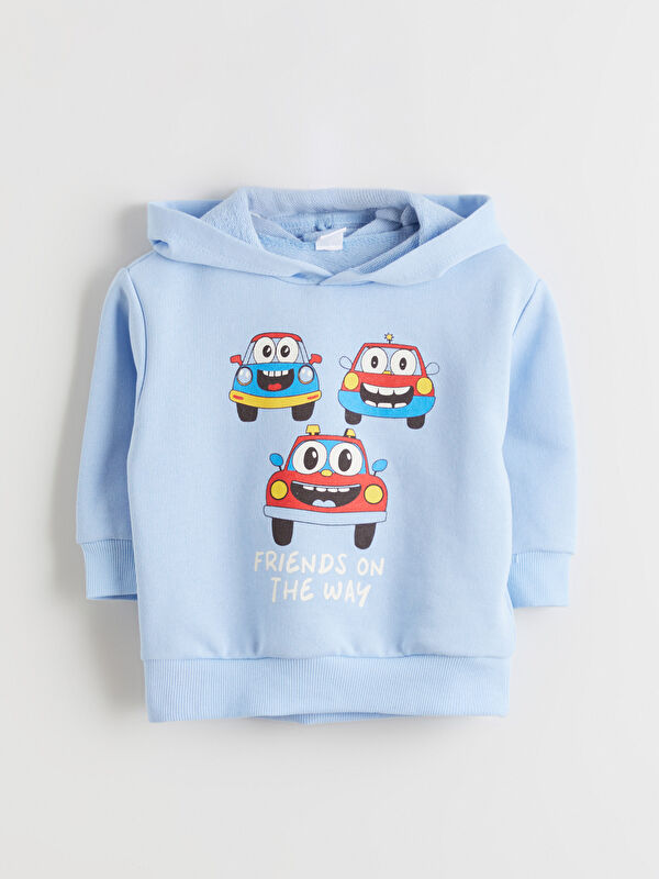 LCW ECO Kapüşonlu Baskılı Erkek Çocuk Sweatshirt