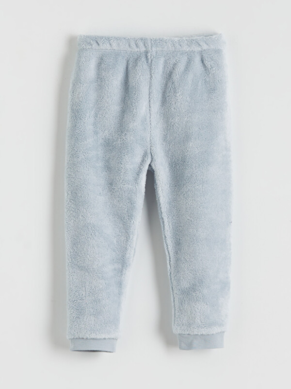 LCW baby Beli Lastikli Erkek Bebek Pelüş Jogger Pantolon