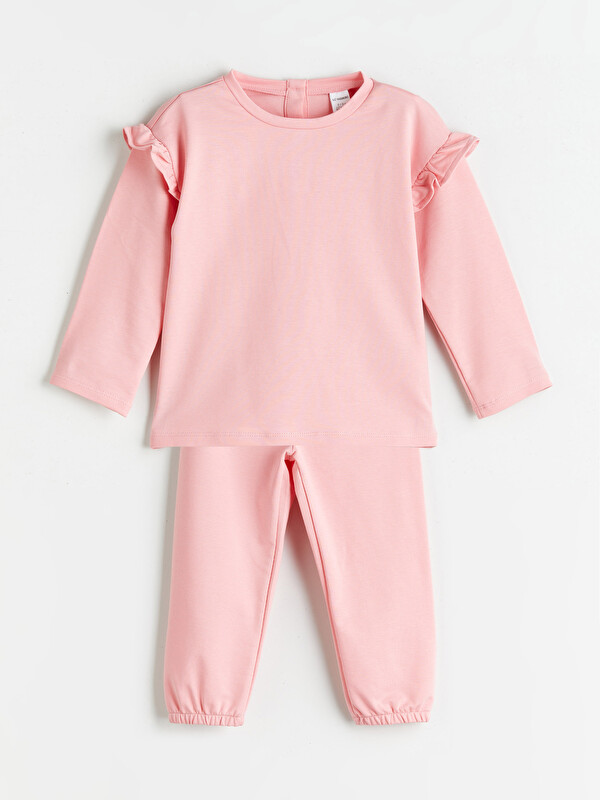 LCW Kids Basic Girls' Sweatshirt and Sweatpants 2 Pack