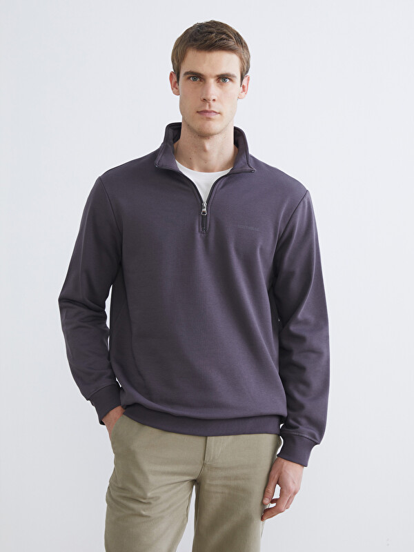 SOUTHBLUE Sweat-shirt Épais Zippé à Col Cheminée pour Hommes
