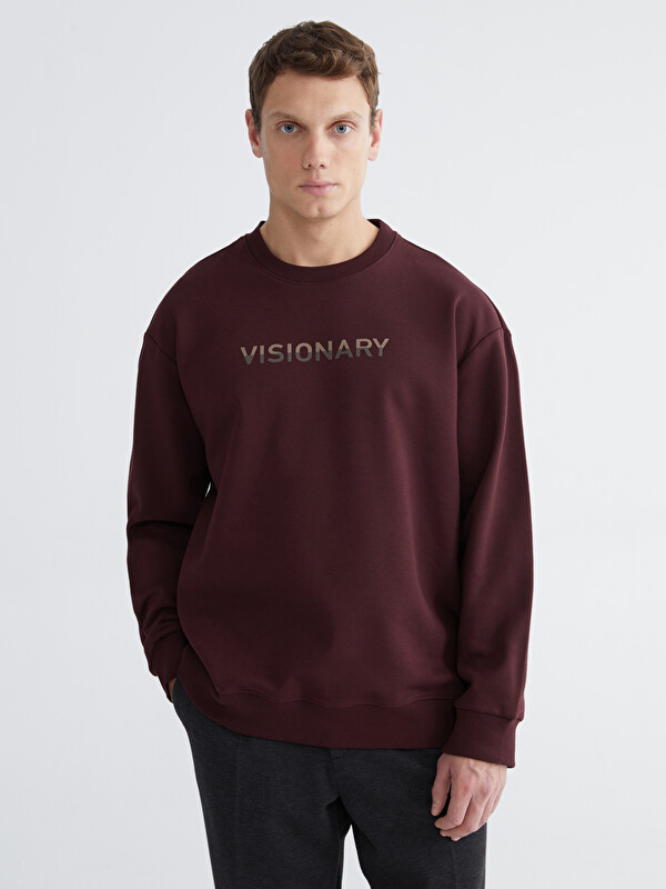 LCW Vision Sweat-shirt Épais Imprimé pour Hommes à Col Rond