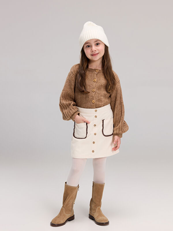 LCW Kids Kız Çocuk Şort Etek ve Külotlu Çorap 2'li