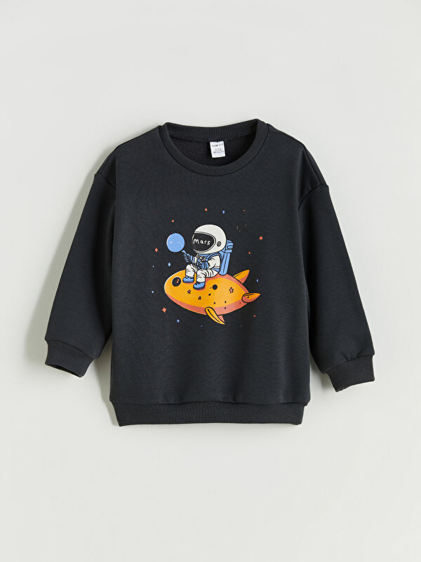 LCW ECO Bisiklet Yaka Erkek Çocuk Sweatshirt