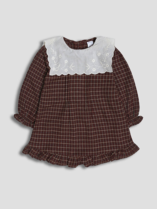 LCW Kids Crew Neck Patterned Baby Girls' Dress