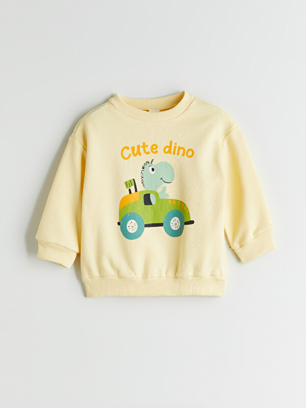LCW ECO Bisiklet Yaka Baskılı Erkek Çocuk Sweatshirt