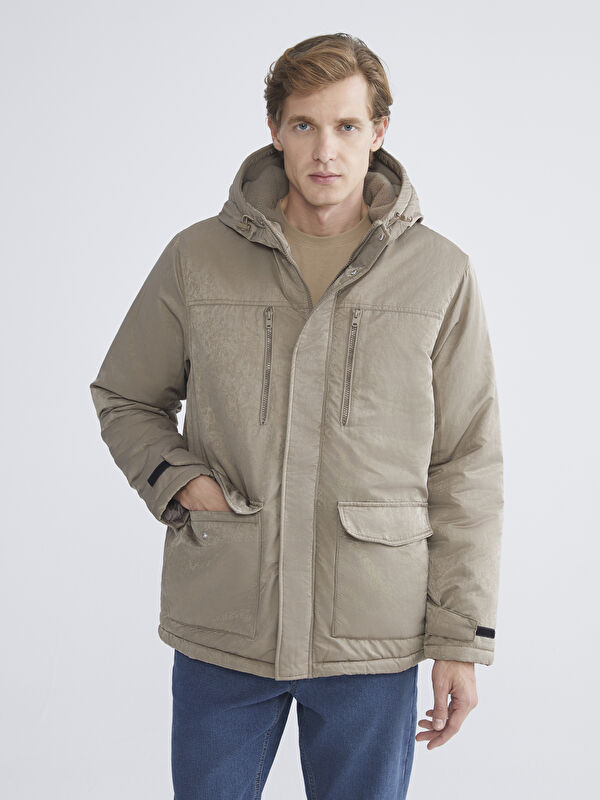 LCW ECO Standard Fit Hooded Men's Coat