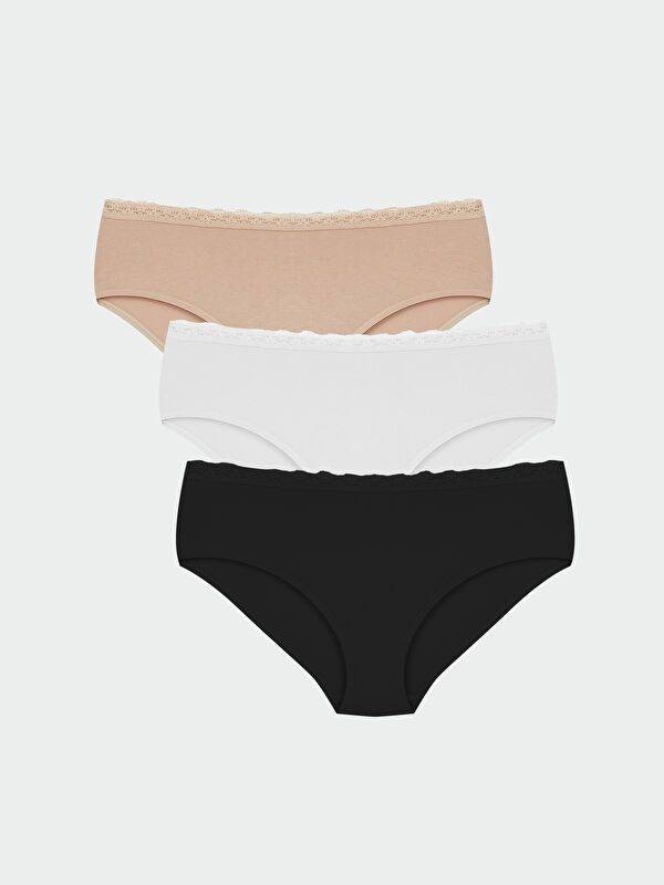 LCW DREAM Lace Detailed Hipster Knickers 3-Pack