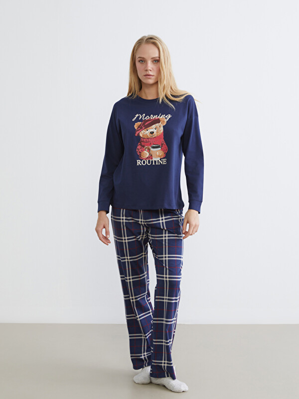 LCW DREAM Ayı Teddy Baskılı Kadın Pijama Takımı