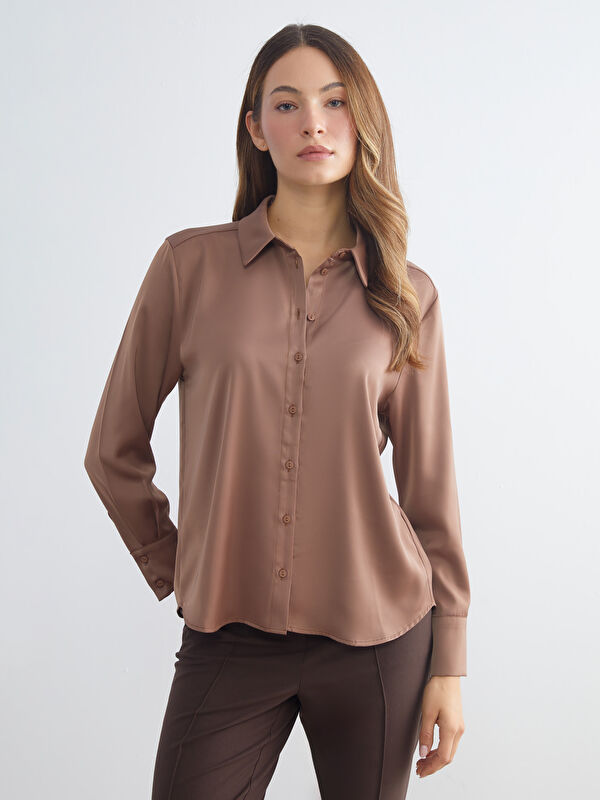 LCWAIKIKI Classic Oversize Satin Women's Shirt