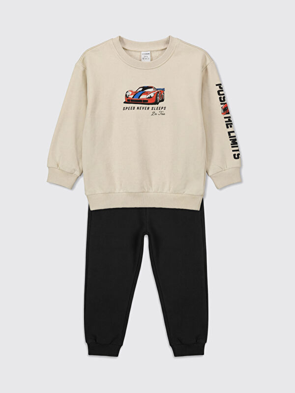 LCW Kids Sweat-shirt et pantalon de survêtement imprimés pour garçons