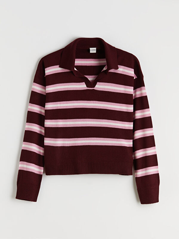 LCW Kids Polo Yaka Kız Çocuk Triko Kazak