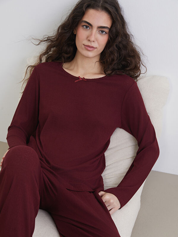 LCW DREAM Bisiklet Yaka Kadın Pijama Takımı