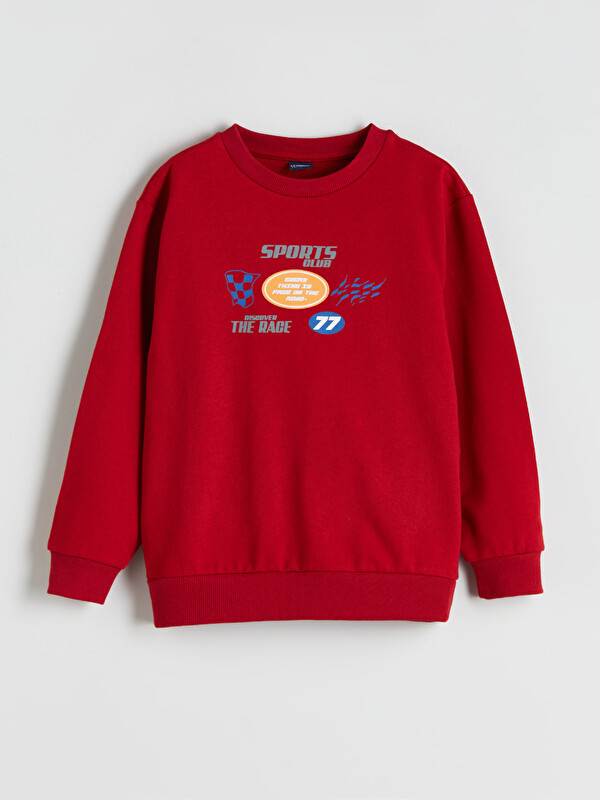 LCW ECO Bisiklet Yaka Baskılı Erkek Çocuk Sweatshirt
