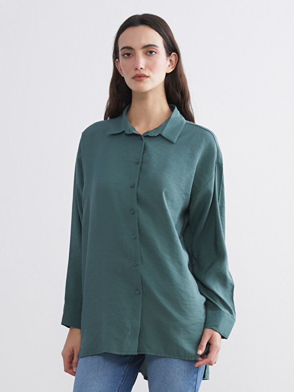 LCW Modest Oversize Modal Karışımlı Kadın Gömlek Tunik
