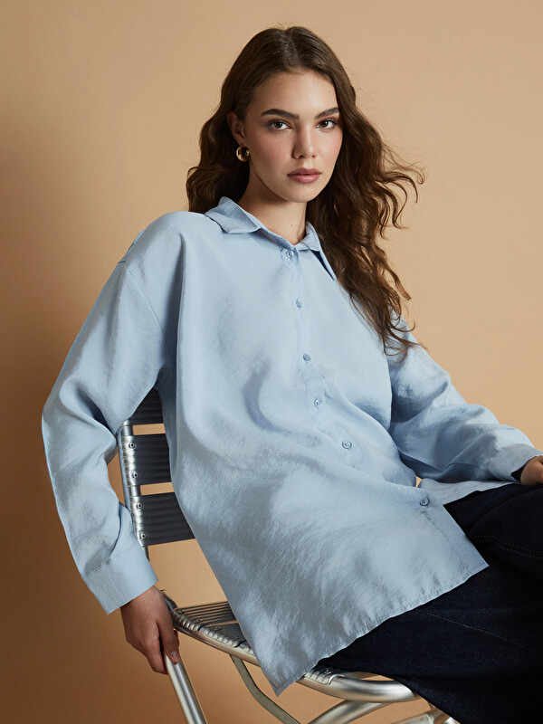 LCW Modest Oversize Modal Blend Women's Shirt Tunic