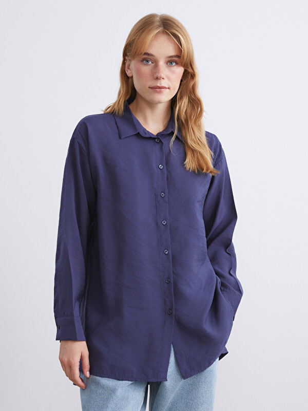 LCW Modest Oversize Modal Karışımlı Kadın Gömlek Tunik