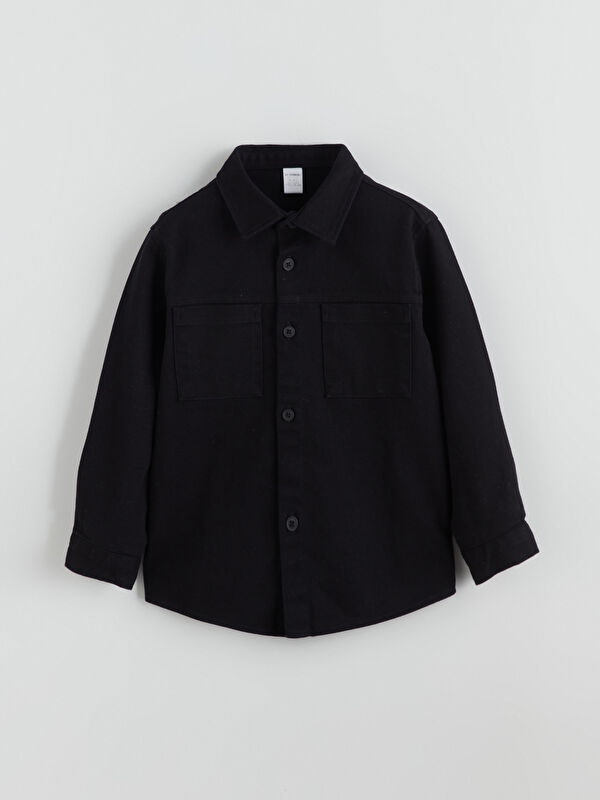 LCW Kids Basic Gabardin Uzun Kollu Erkek Çocuk Gömlek