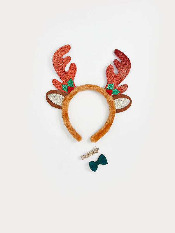 LCW JOY Weihnachtliches Krönchen- und Haarclip-Set für Mädchen