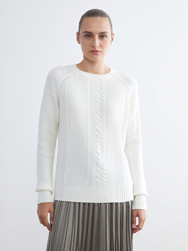 LCWAIKIKI Classic Crew Neck Self-Patterned Women's Knitwear Sweater