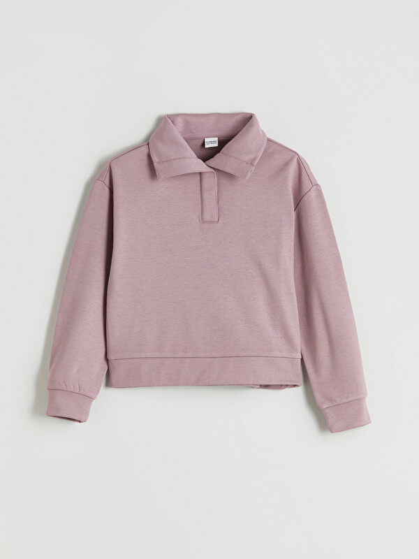 LCW Kids Polo Yaka Kız Çocuk Sweatshirt