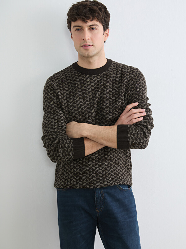 LCWAIKIKI Classic Erkek Desenli Regular Fit Triko Kazak