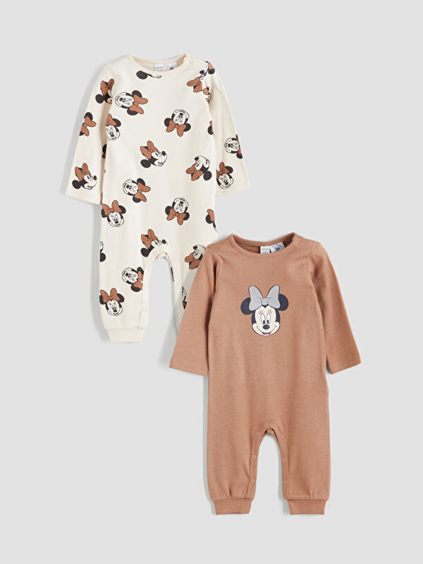 LCW baby Minnie Mouse Licensed Baby Girls' Jumpsuit 2 Pack