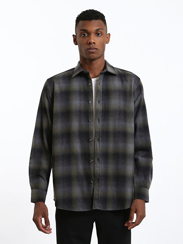 SOUTHBLUE Regular Fit Long Sleeve Plaid Men's Flannel Shirt