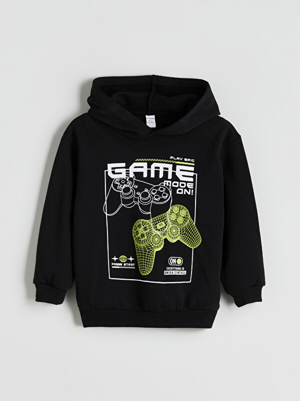 LCW Kids Kapüşonlu Baskılı Erkek Çocuk Sweatshirt