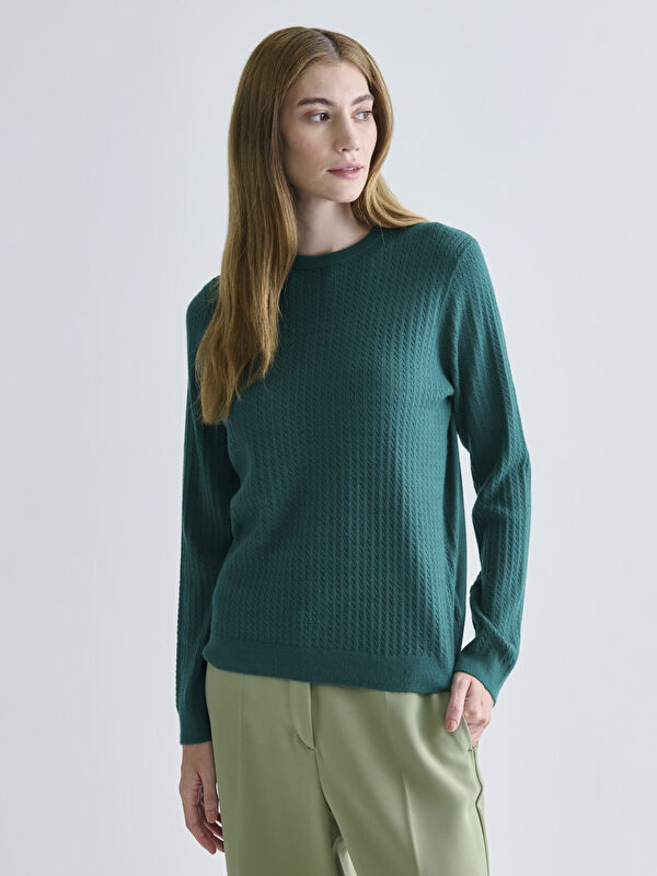 LCWAIKIKI Classic Crew Neck Self-Patterned Women's Knitwear Sweater