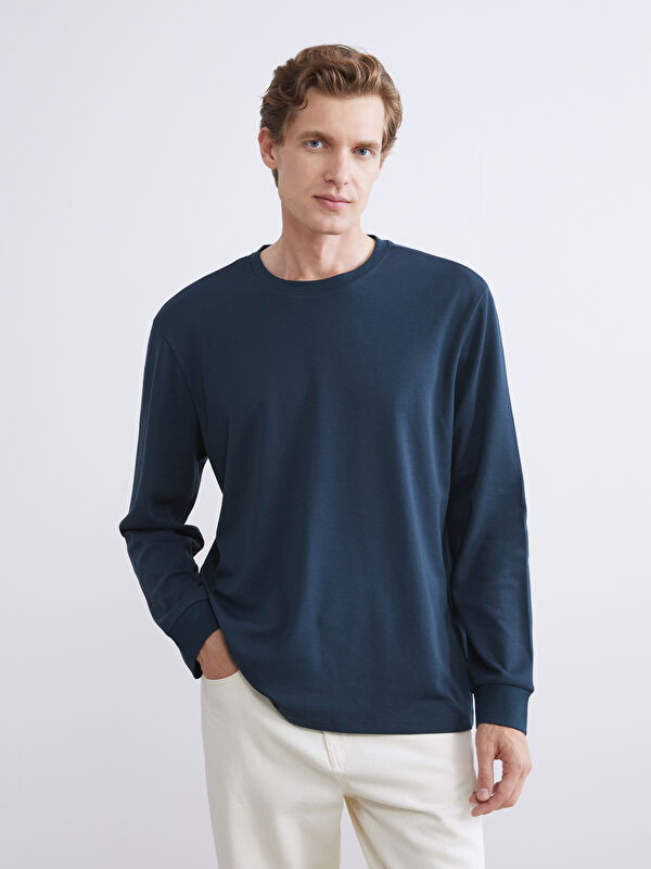 LC WAIKIKI Bisiklet Yaka Uzun Kollu Erkek Sweatshirt