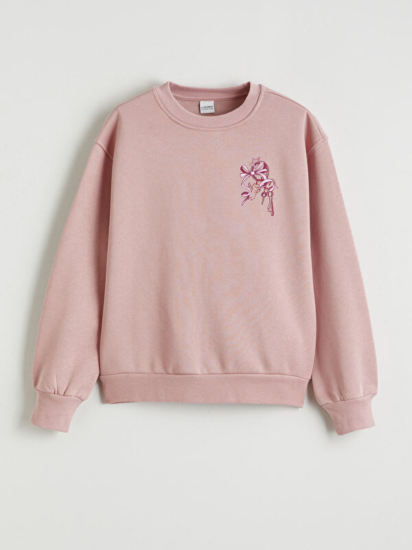 LCW Kids Baskılı Kız Çocuk Kalın Sweatshirt