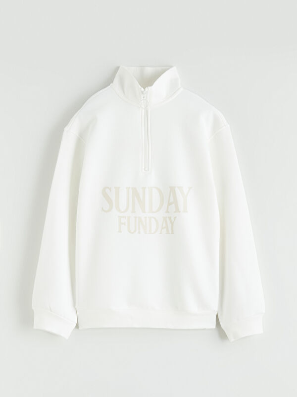 LCW Kids Dik Yaka Kız Çocuk Kalın Sweatshirt