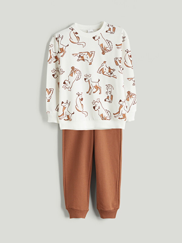 LCW Kids Scooby-Doo Baskılı Erkek Çocuk Sweatshirt ve Eşofman Altı 2'li