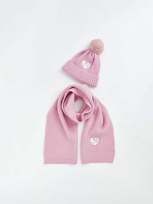 LCW ACCESSORIES Hello Kitty Nakışlı Kız Çocuk Atkı ve Bere 