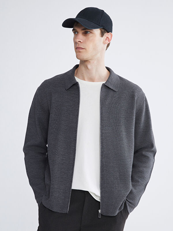 LCW Vision Polo Neck Men's Knit Cardigan