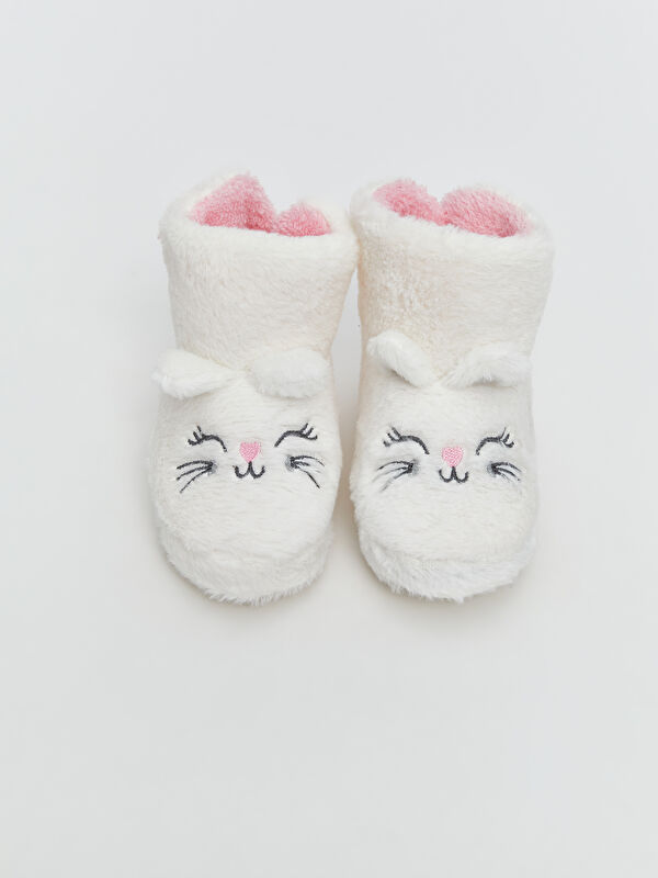 Hayvan Nakışlı Kız Bebek Ev Botu Panduf - Görsel 4