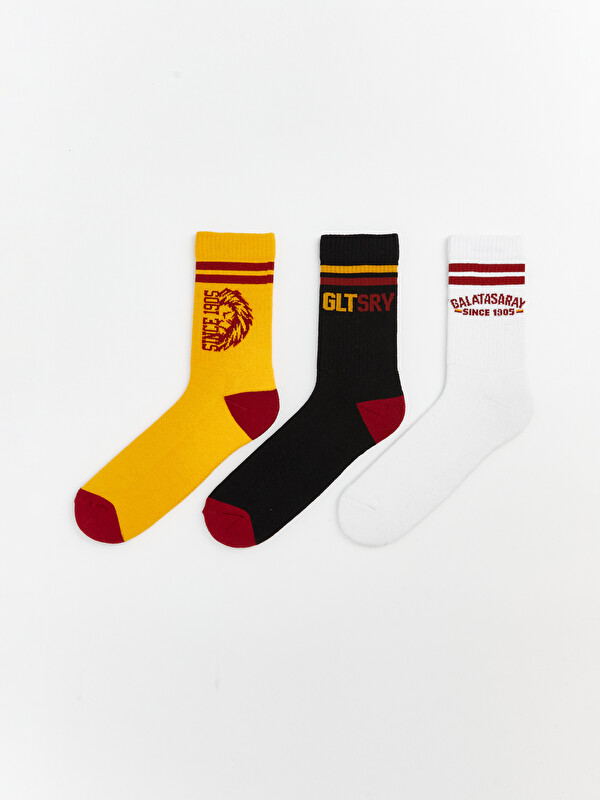 LCW ACCESSORIES Galatasaray Baskılı Erkek Havlu Soket Çorap 3'lü