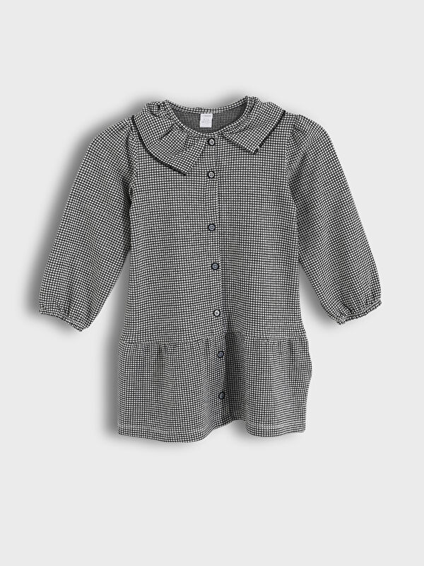 LCW Kids Plaid Patterned Baby Collar Baby Girl Dress