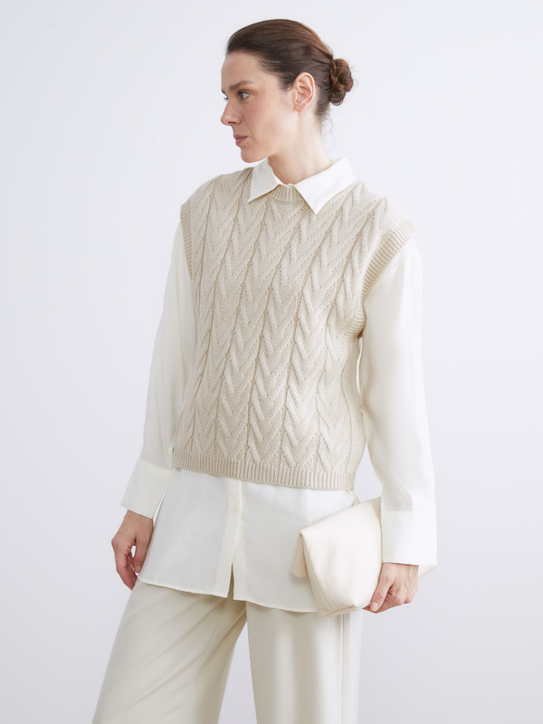 LCWAIKIKI Classic Crew Neck Self-Patterned Women's Sweater Vest