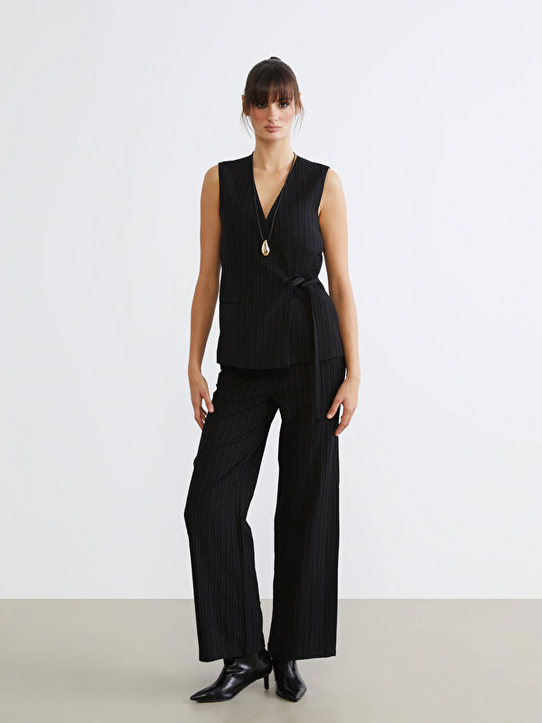 LCW Vision Women's Elastic Waist Linen Blend Trousers